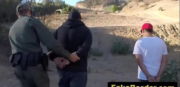  Border patrol officers arrest and fuck a very hot illegal immigrant